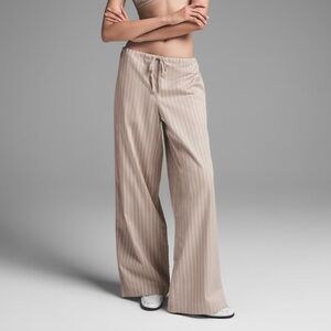 SKIMS Beige Striped Wide Leg Pants